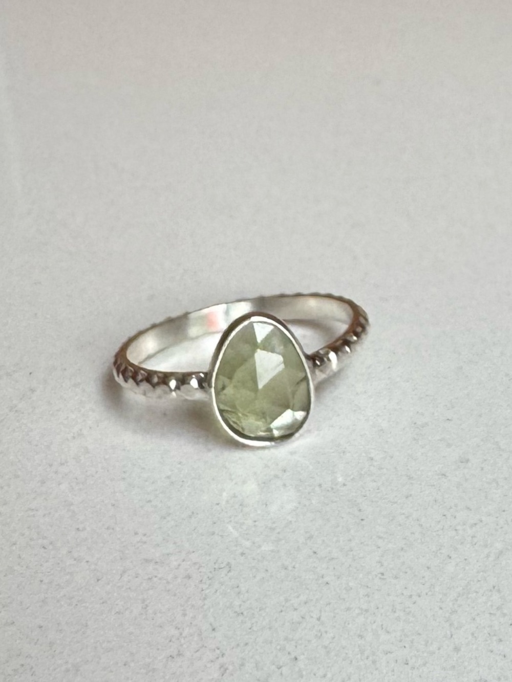 NWOT Sundance Laurel Dew Ring, Green Amethyst, Sterling Silver